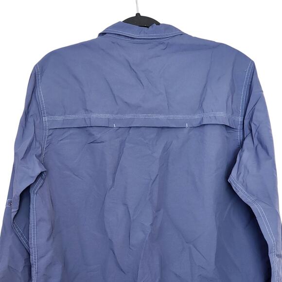 Stone Creek Mens Shirt Size M Blue Long Sleeve Button Down Nylon Pockets Vented - Picture 9 of 10